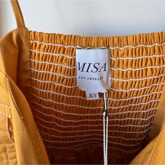 $480 MISA Los Angeles Rosie Bustier Peplum-Waist Poplin Maxi Dress - Picture 6 of 6